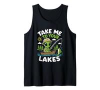 Pesca Alien Lago Vida Pescador OVNI Secuestro Nave Espacial Camiseta sin Mangas