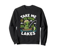 Pesca Alien Lago Vida Pescador OVNI Secuestro Nave Espacial Sudadera