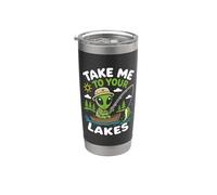 Pesca Alien Lago Vida Pescador OVNI Secuestro Nave espacial Vaso térmico de acero inoxidable de doble pared