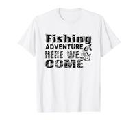 Pesca Aventura Aquí Venimos Pescador Camiseta gráfica económica