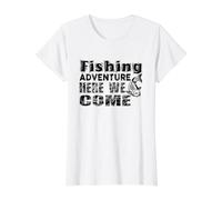Pesca Aventura Aquí Venimos Pescador Camiseta gráfica económica