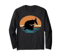 Pesca Bagre Agricultura Agua Retro Vintage Atardecer Regalos Manga Larga