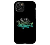 Pesca Bass Fish Mountain Star Fisherman Art Hombres Mujeres Niños Carcasa para iPhone 11 Pro