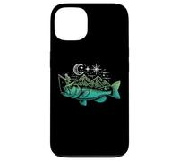 Pesca Bass Fish Mountain Star Fisherman Art Hombres Mujeres Niños Carcasa para iPhone 13