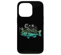 Pesca Bass Fish Mountain Star Fisherman Art Hombres Mujeres Niños Carcasa para iPhone 13 Pro