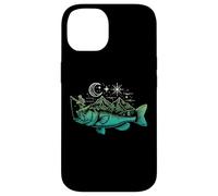Pesca Bass Fish Mountain Star Fisherman Art Hombres Mujeres Niños Carcasa para iPhone 14