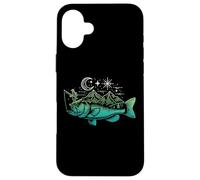 Pesca Bass Fish Mountain Star Fisherman Art Hombres Mujeres Niños Carcasa para iPhone 16 Plus