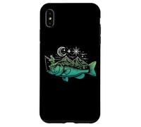 Pesca Bass Fish Mountain Star Fisherman Art Hombres Mujeres Niños Carcasa para iPhone XS MAX