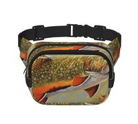 Pesca con Mosca de Trucha,Riñonera Cuadrada de Doble Capa, Bolso de Viaje, Bolso Informal para el Pecho.
