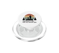 Pesca con papá Retro Puesta de Sol aprendiendo a lanzar Regalo PopSockets PopGrip para MagSafe