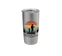 Pesca con papá retro puesta de sol aprendiendo a lanzar regalo Vaso térmico de acero inoxidable de doble pared