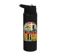 Pesca Cristiana Jesus Llamado Pescado Amante Pescador Stainless Steel Insulated Water Bottle