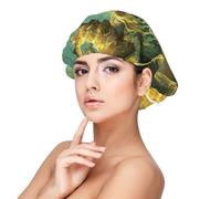 Pesca de lubina impresa,Gorro de dormir de satén para adultos - Gorro de dormir elástico para mujer, cubrecabello nocturno