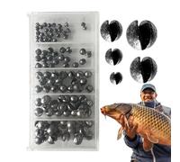 Pesca de Plomo Pesca,Peso de Pesca Splitshot,Pesas de pesca de barra ajustables, plomos 110 piezas - Plomos de pesca en la barra de 5 tamaños, peso de bagre ranurado, surtido de plomo para agua do