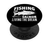 Pesca del salmón Viviendo el sueño Pesca del salmón PopSockets PopGrip Adhesivo