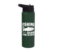 Pesca del salmón Viviendo el sueño Pesca del salmón Stainless Steel Insulated Water Bottle