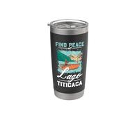 Pesca en el lago Titicaca Vaso térmico de acero inoxidable de doble pared