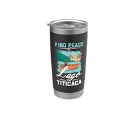 Pesca en el lago Titicaca Vaso térmico de acero inoxidable de doble pared