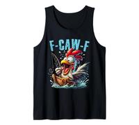 Pesca F-Caw-F Divertido Pollo Grito Humor Camiseta sin Mangas
