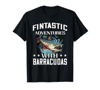 Pesca Fantástica Aventura Aleta Agua Salada Pescado Barracuda Camiseta