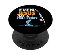 Pesca Incluso Jesús Tenía Historia De Peces Cristianos Hombres Mujeres Niños PopSockets PopGrip Adhesivo