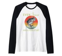 Pesca Incluso Jesús Tenía Historia De Pescado Divertido Bass Papá Christian Camiseta Manga Raglan