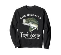 Pesca Incluso Jesús Tenía Historia De Pescado Divertido Bass Papá Christian Sudadera