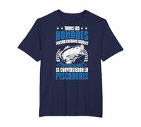 Pesca Mejores Se Convirtieron En Pescadores Pescador Camiseta, Hombre Tallas Grandes, Azul Marino, 5X Alto