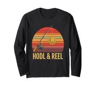 Pesca Pescado Cast Fisher Mining Nakamoto HODL & carrete Bitcoin Manga Larga