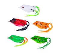 Pesca Ranas engaños con Manchas Negras diseño Realista Oculto Ganchos de Pescado Patas Suaves y Falda Topwater Bass Snakehead Pesca Cebo