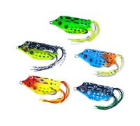 Pesca Ranas engaños con Manchas Negras diseño Realista Oculto Ganchos de Pescado Patas Suaves y Falda Topwater Bass Snakehead Pesca Cebo