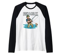 Pesca & Relax Modo Pesca Carrete Exterior En Relajación Camiseta Manga Raglan