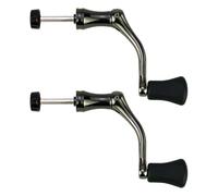 Pesca Spinning Carrete Mango Metal, Reemplazo Power Mango Grip con manivela suave de goma para zurdos y diestros