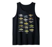 Pesca Tipos de Especies de Peces de Agua Dulce Biología Camiseta sin Mangas