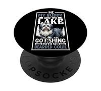 Pesca y Bearded Collie PopSockets PopGrip Adhesivo