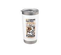 Pesca y Parson Russell Terrier Vaso térmico de acero inoxidable de doble pared