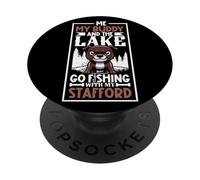 Pesca y Staffordshire Bull Terrier PopSockets PopGrip Adhesivo