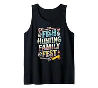 Pescado Caza Familia Fest Aventura Actividad Camiseta sin Mangas