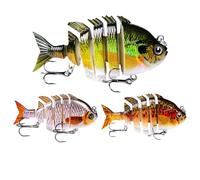 Pescado cebo bajo, swimbait articulado múltiple,Fish Lure Kit 3 piezas Agudos Hooks Swim Cebo | Crankbaits Fishing Gear for Pike, Bluegill, Salmón, Bass, Trucha