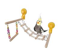 Pescado De - Base De Succión, Swing De Madera | Plataforma De Juego De Escalada Para Los Locos De Cacatúa Africana, Juguete De Jaula Para Ejercicio De Macaw Periquito O