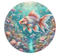 Pescado de Oro 1.000 Piezas, Puzzle, Puzzle Adultos para Aliviar El Estrés, Mascotas Lindas Rompecabezas Circular, Juegos Intelectuales para, Juguetes Creativos contra El Estrés,