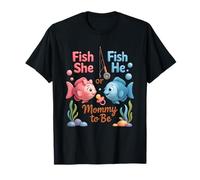 Pescado Él O Pescado Ella Mamá ToBe Género Revelar Ocean Baby Camiseta