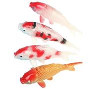 Pescado falso, 4pcs Koi Fish 4.33x1.6 Estatuas de pescado falsas mini artificiales, PVC Realistic Koi Fish Decor Moving flotante Figuras de pescado de koi con adornos de pescado de acuario falso