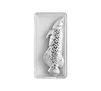 Pescado plateado para elaboración de té - decorativo de escritorio de agua que fluye, escultura brillante única con un diseño suave, perfecto para biblioteca, sala de estudio