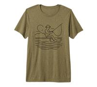 Pescador Dibujante Pesca Vacaciones Camiseta Premium