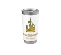 Pescador Mediterráneo Frases Marítimas Pasión Vaso térmico de acero inoxidable de doble pared