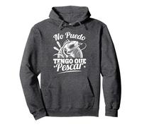 Pescadores Pescado Divertido Pesca No Puedo Tengo Que Pescar Sudadera con Capucha, Unisex para Adultos, Jaspeado Oscuro, XXL
