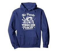 Pescadores Pescado Divertido Pesca No Puedo Tengo Que Pescar Sudadera con Capucha, Unisex para Adultos, Azul Marino, XXL