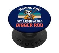 Pescando papá más grande caña graciosa pescador PopSockets PopGrip Adhesivo