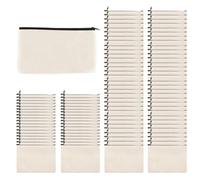 Pesderty 100 Uds. Bolsa para Manualidades en Blanco, Estuche para LáPices con Cremallera de Lona, Bolsas de Maquillaje, Bolsa de Lona, Bolsa de Aseo de Viaje Multiusos